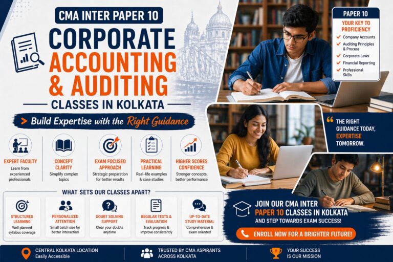 CMA Inter Paper 10 Corporate Accounting and Auditing Classes in Kolkata: Build Expertise with the Right Guidance